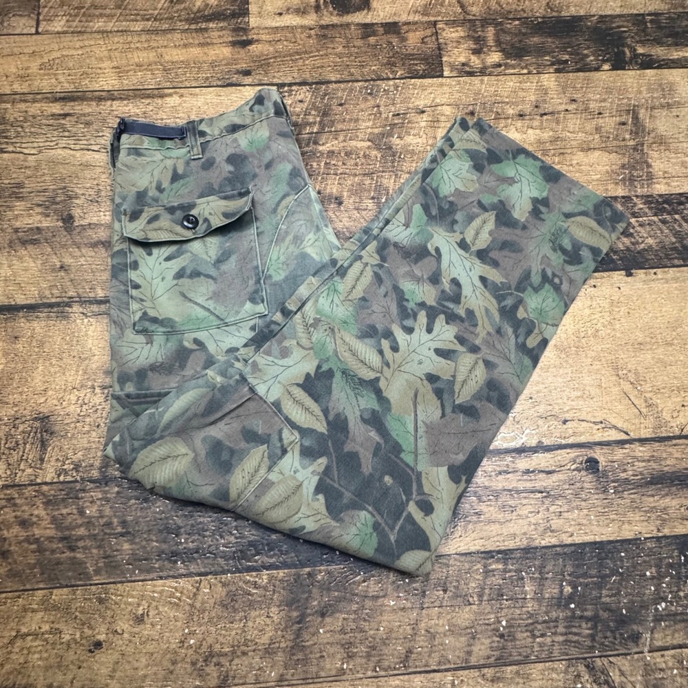 Gander Mountain (33x28) Camo Leaf‎ Print Cargo Pants Men's Outdoor Hunting